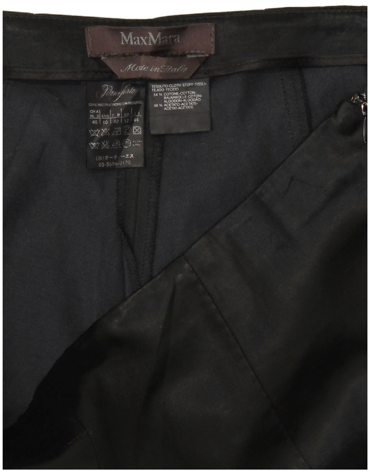 Max Mara Pantalones cortos para mujer UK 12 Medium W30 L23 Algodón negro