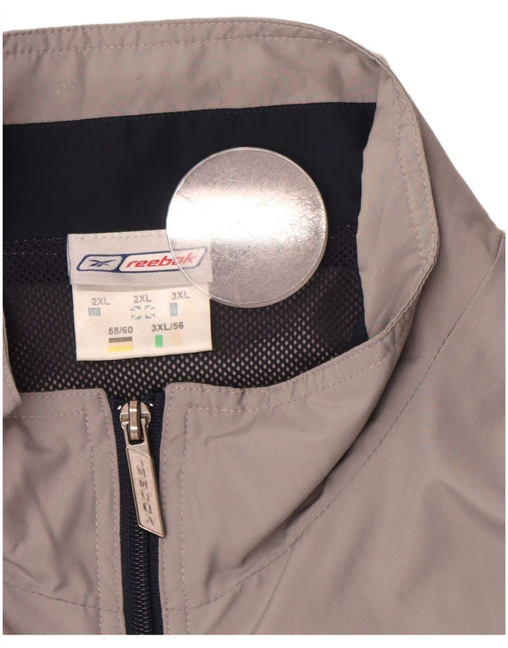 REEBOK Chaqueta superior de chándal para hombre 2XL Gris Colorblock Poliéster
