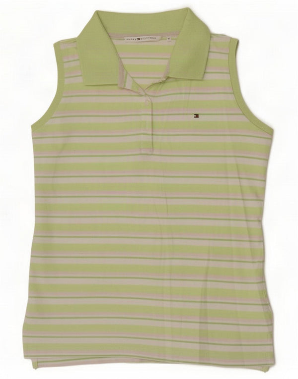 Polo sin mangas para mujer Tommy Hilfiger UK 42 Medium Green Rayas