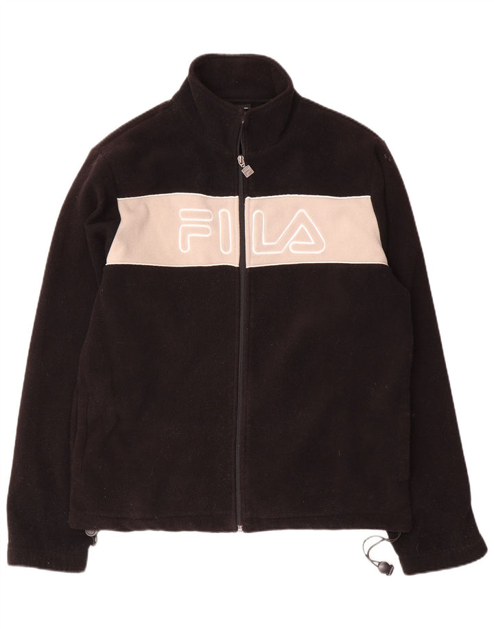 Fila Chaqueta polar gráfica para hombre UK 38 Medium Black Colourblock