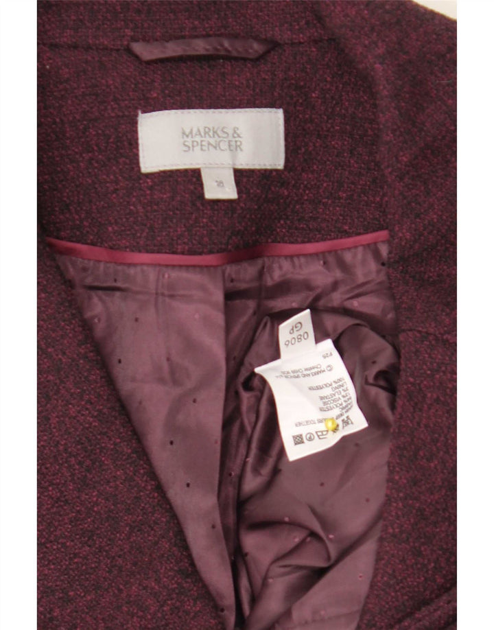 Marks & Spencer Chaqueta tipo blazer con doble botonadura para mujer UK 40 XL Borgoña
