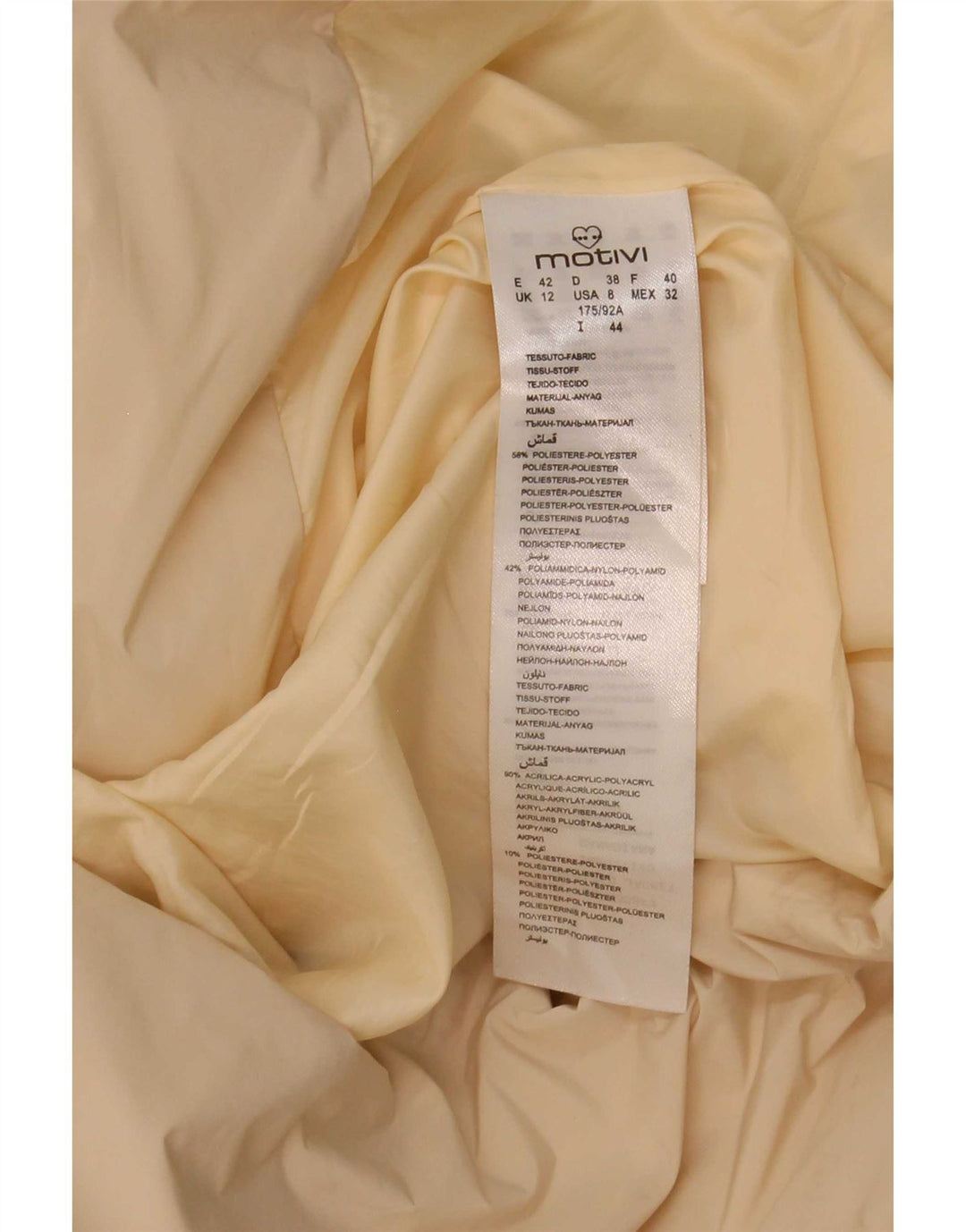 MOTIVI Abrigo acolchado con capucha para mujer UK 12 Poliéster beige medio