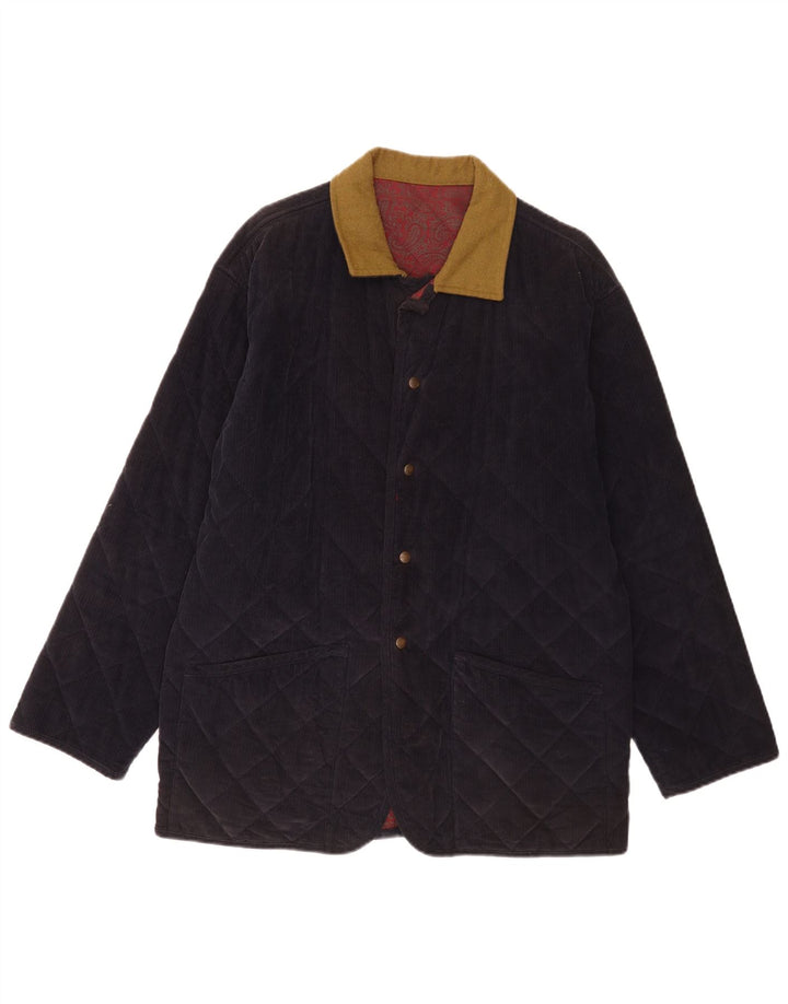 Via Ardigo Chaqueta de pana acolchada para hombre IT 46 Small Azul marino
