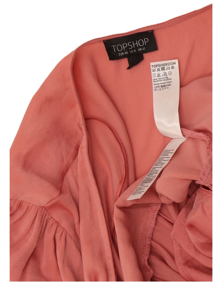 Topshop Blusa tipo camisa cruzada para mujer UK 40 Poliéster rosa medio