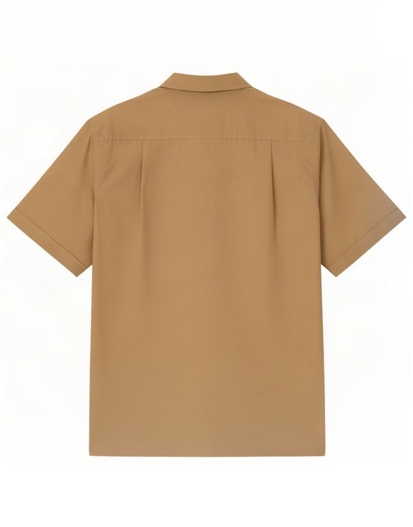 Nautica Camisa Manga Corta Hombre Algodón Beige Grande