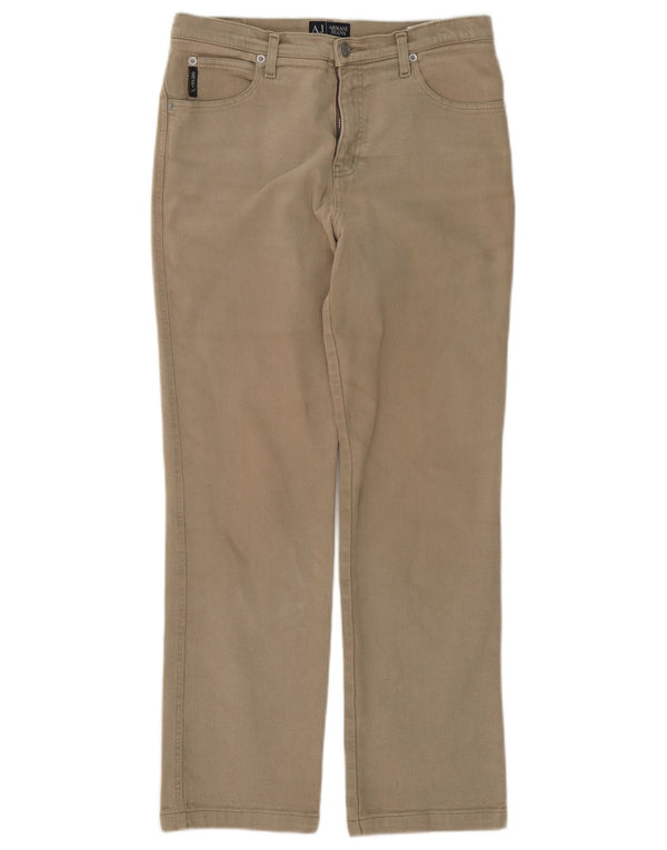 Armani Mujer Pantalones Casuales Rectos W29 L28 Algodón Beige