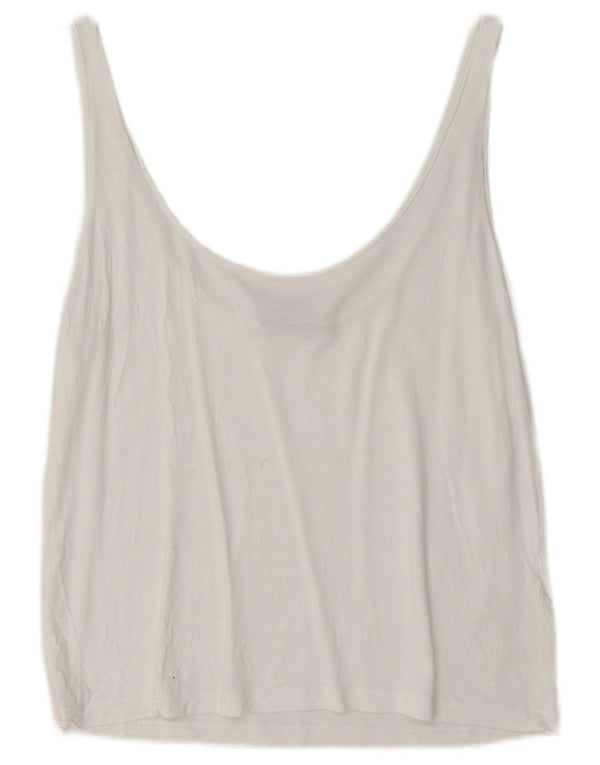 Zara Blusa Corta Sin Mangas para Mujer Top UK 10 Small Blanco