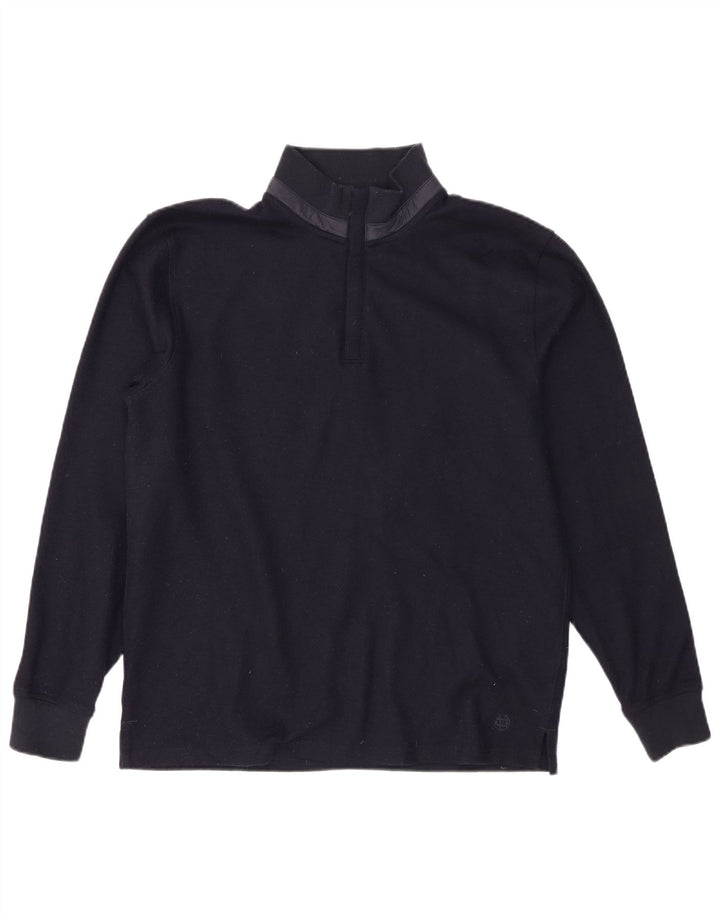 Massimo Dutti Hombre Cremallera Cuello Jersey Jersey Grande Azul Marino Poliéster
