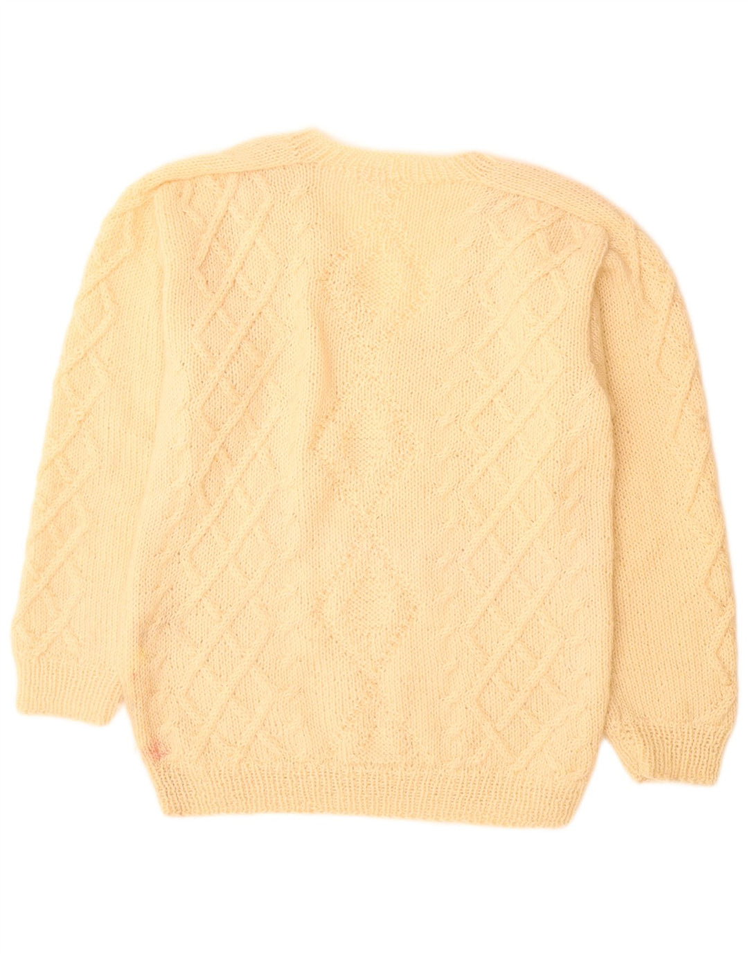 Vintage hombres V-cuello jumper suéter grande beige