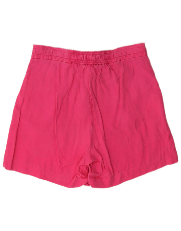 Benetton Mujer Shorts Casual De Talle Alto Mediano W30 Rosa Lyocell