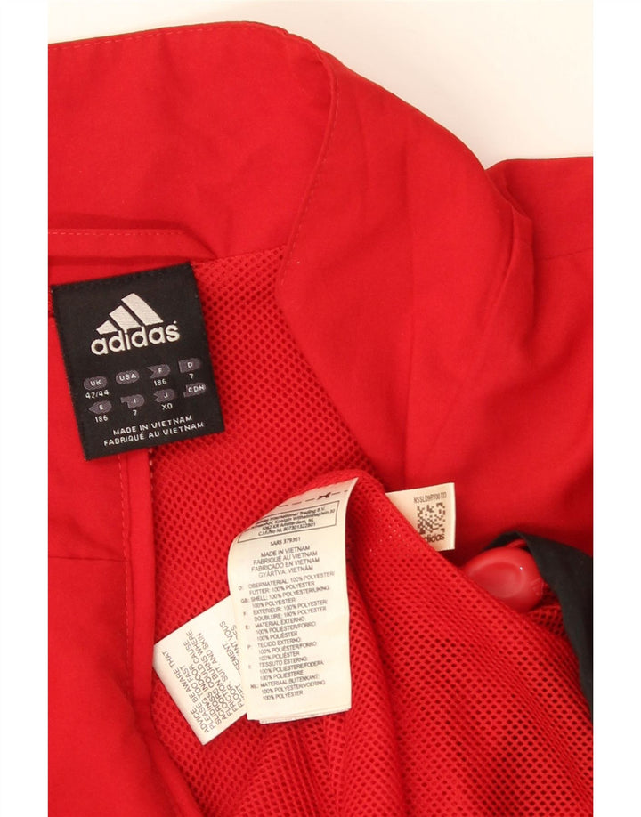 Adidas - Chaqueta de chándal para hombre, talla 42/44, poliéster color rojo grande