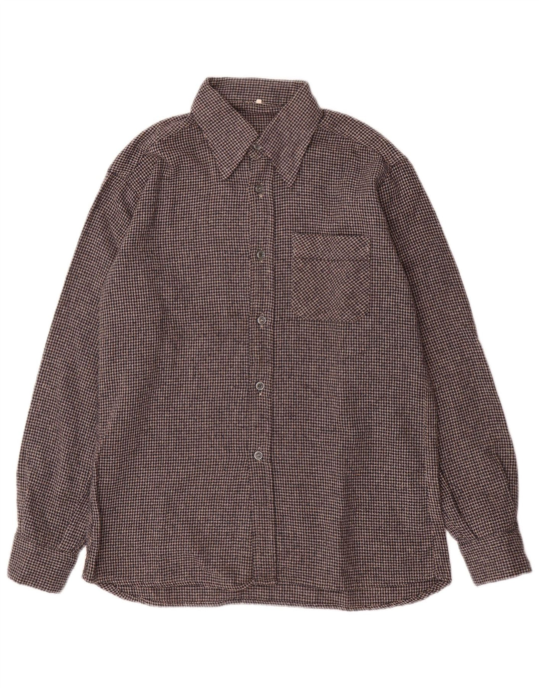 VINTAGE Camisa de franela para hombre Talla 40 Pata de gallo gris medio