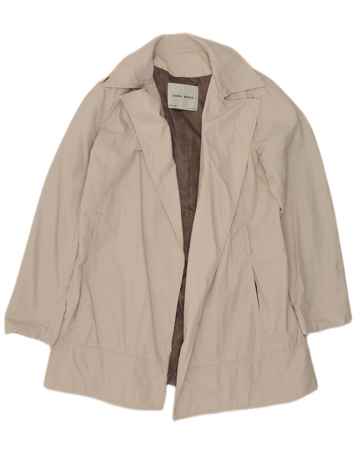 Zara Mujer Gabardina Abierta UK 46 Large Off White