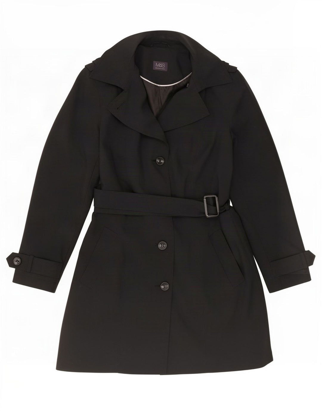 Marks & Spencer Gabardina para mujer UK 40 Mediano Poliéster negro