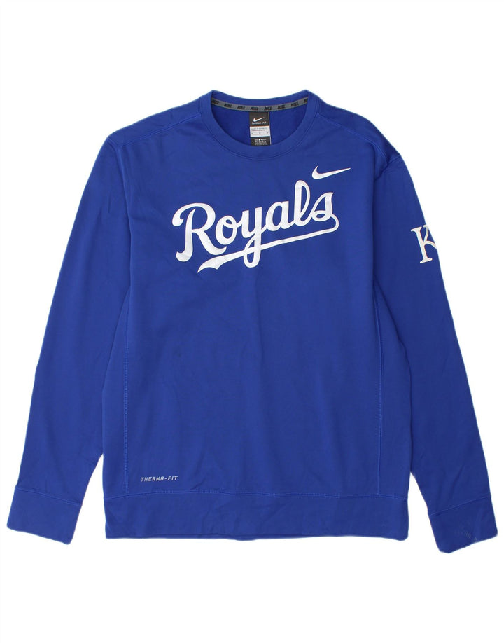 Nike Hombre Therma-Fit Graphic Sudadera Jersey Azul Medio Poliéster