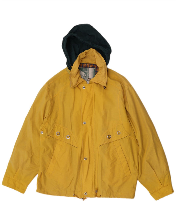 Polbot Chaqueta impermeable con capucha para hombre UK 38 Poliéster amarillo medio