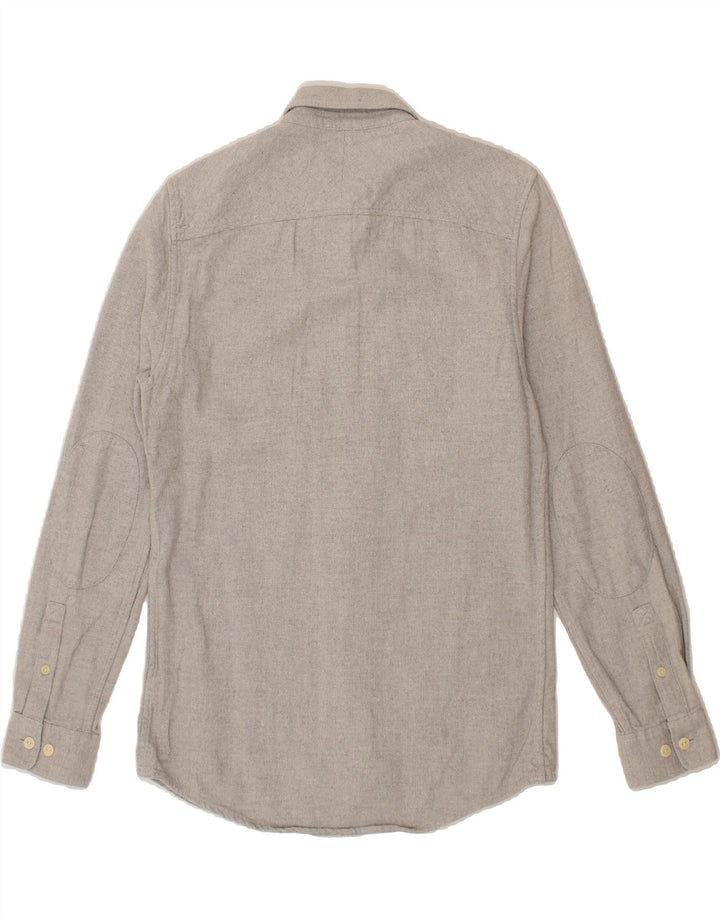 JACK WILLS Mens Shirt Small Grey Herringbone Cotton Vintage Jack Wills and Second-Hand Jack Wills from Messina Hembry 