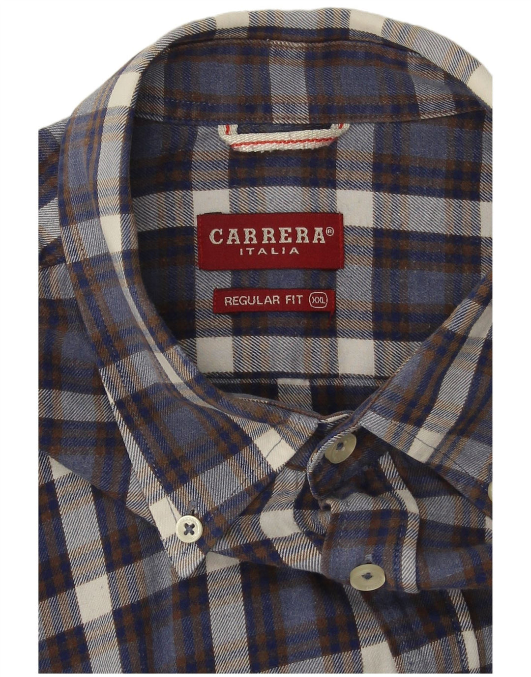 Camisa de franela de corte regular para hombre Carrera 2XL Azul marino a cuadros