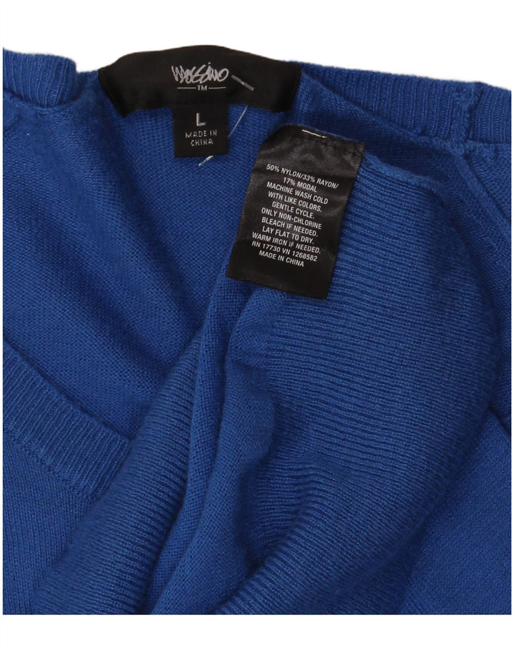MOSSIMO Suéter tipo jersey para mujer con cuello barco UK 44 Large Nylon azul