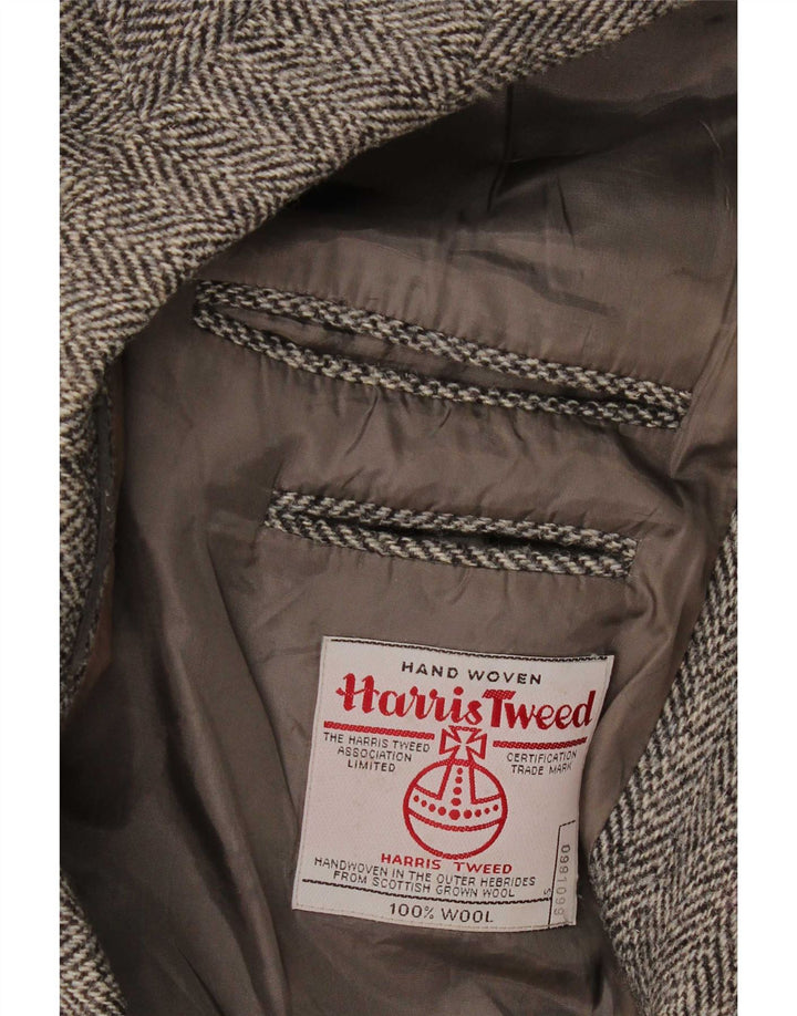 Harris Tweed Chaqueta blazer de 2 botones para hombre Reino Unido 40 Lana de espiga gris grande