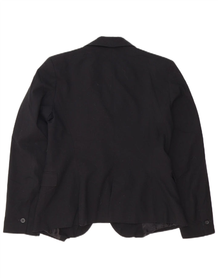 Zara Chaqueta tipo blazer extragrande con 1 botón para mujer EU 38 Small Poliéster negro