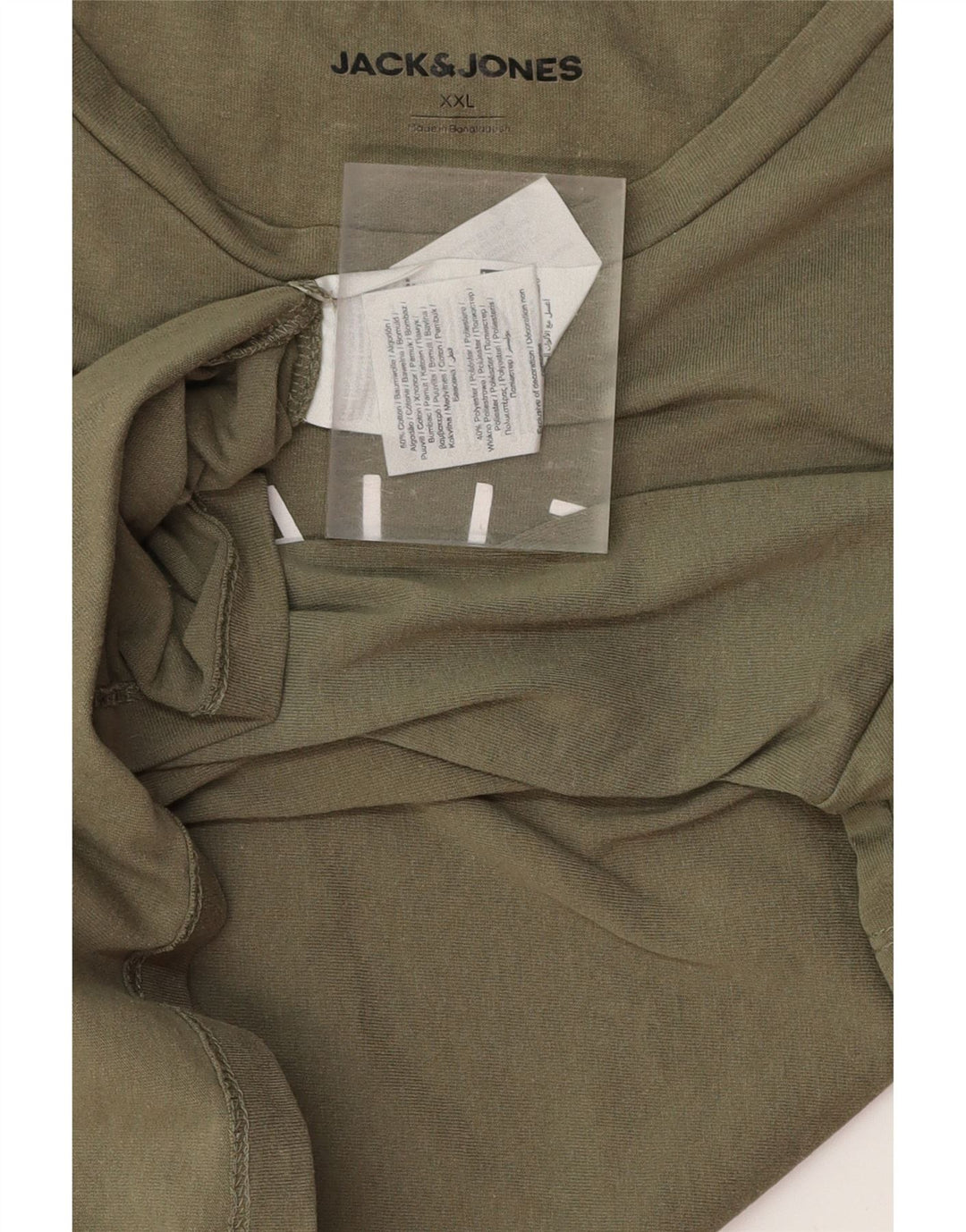 JACK & JONES Camiseta gráfica para hombre Top 2XL Algodón caqui