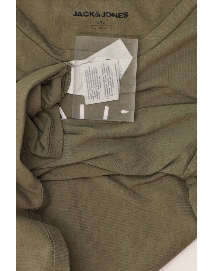 JACK & JONES Camiseta gráfica para hombre Top 2XL Algodón caqui