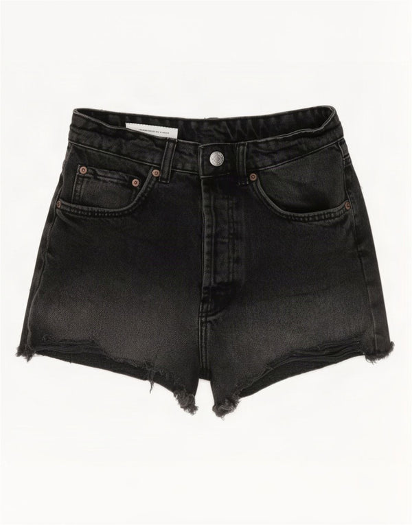 Zara Pantalones cortos vaqueros para mujer EU 34 2XS W24 Algodón negro