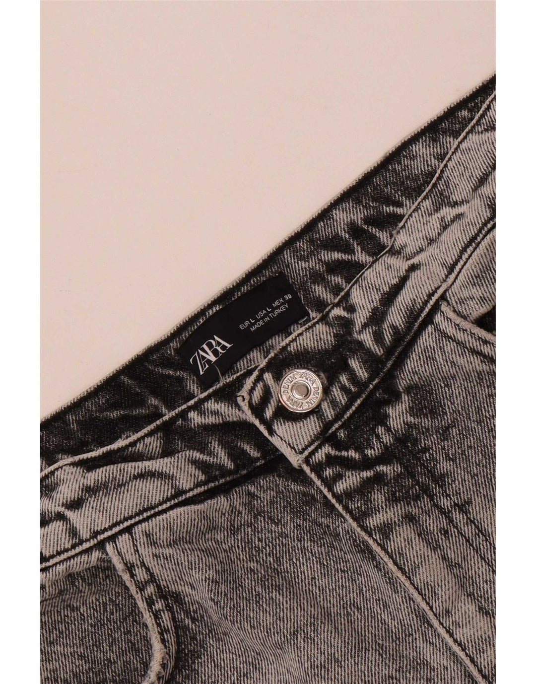Zara Mujer Falda Vaquera Grande W30 Gris