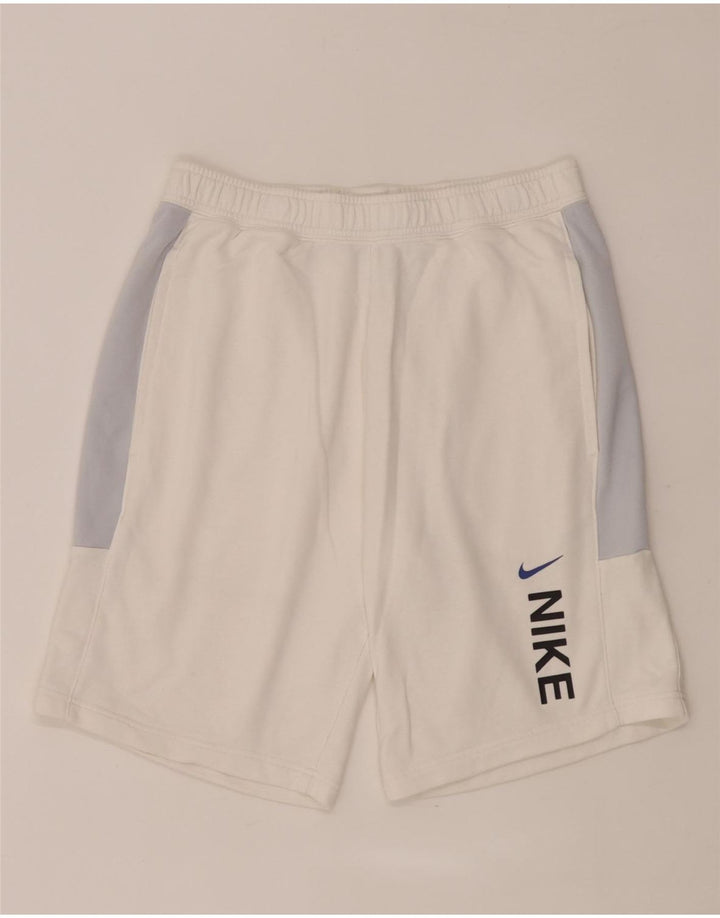 Pantalones cortos deportivos con estampado gráfico de algodón blanco mediano para hombre Nike
