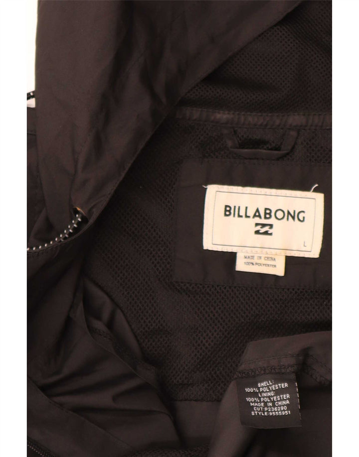 Billabong Chaqueta impermeable con capucha para hombre UK 40 Large Poliéster negro