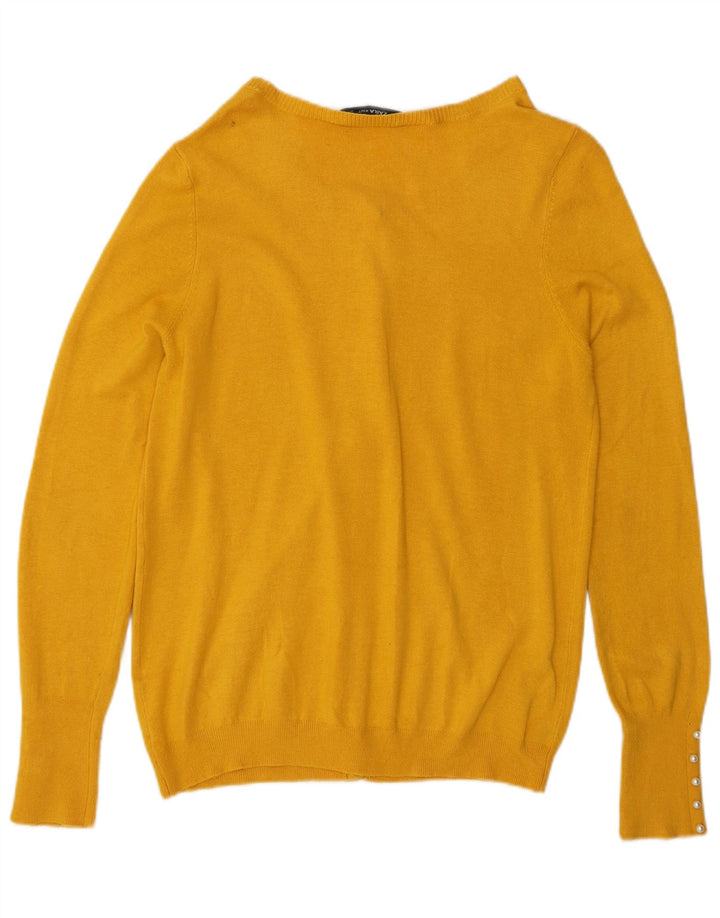 Zara Mujer Cárdigan Suéter UK 44 Grande Amarillo