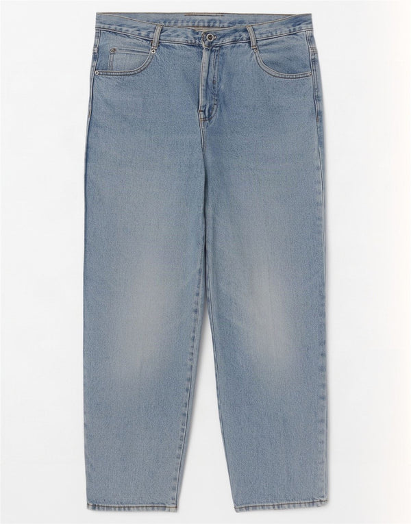 Vintage mujer cintura alta jeans cónicos IT 48 XL W32 L29 Algodón Azul