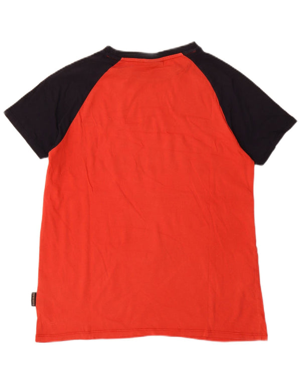 Napapijri Camiseta con gráfico geográfico para niños 13-14 años Bloque de color rojo