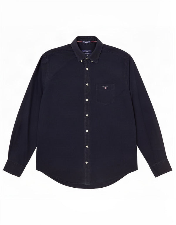 Camisa Gant de corte regular para hombre, talla 41/42 16 1/2 grande, algodón azul marino