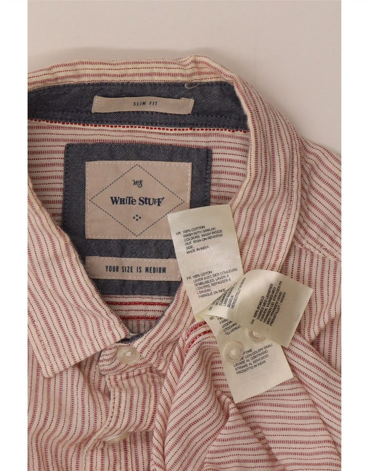 Camisa de corte slim de algodón a rayas en rosa medio para hombre de White Stuff
