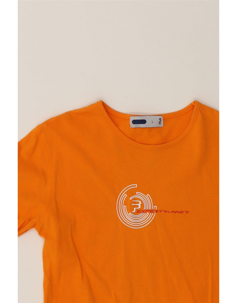 FILA Boys Graphic T-Shirt Top 11-12 Years Large  Orange Cotton Vintage Fila and Second-Hand Fila from Messina Hembry 