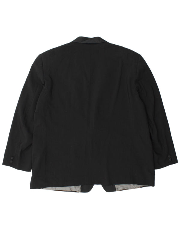 Lebole Chaqueta tipo blazer con 1 botón para hombre UK 42 XL Negro