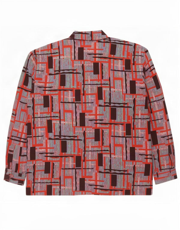 Vintage mujer camisa de gran tamaño blusa IT 44 medio multicolor geométrico
