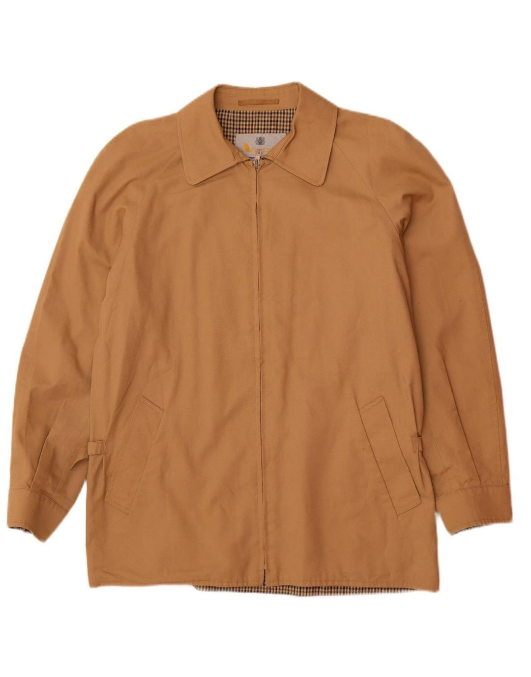 AQUASCUTUM Mens Bomber Jacket UK 40 Large Beige Cotton