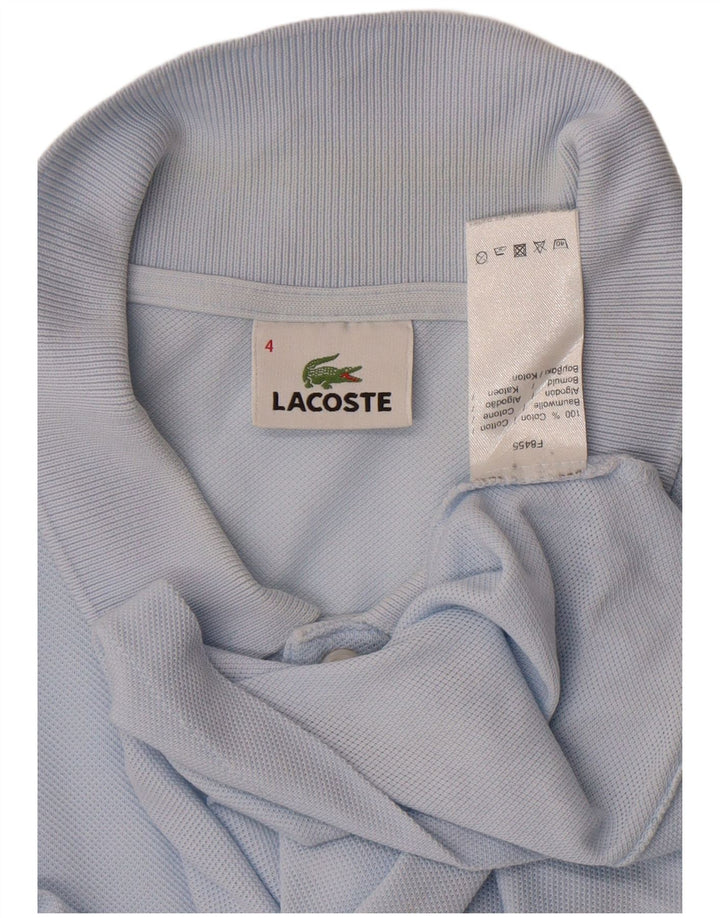 LACOSTE Polo de manga larga para hombre talla 4 algodón azul medio