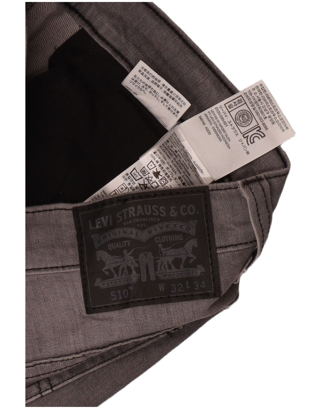 LEVI'S Vaqueros pitillo 510 para hombre W32 L34 Algodón gris