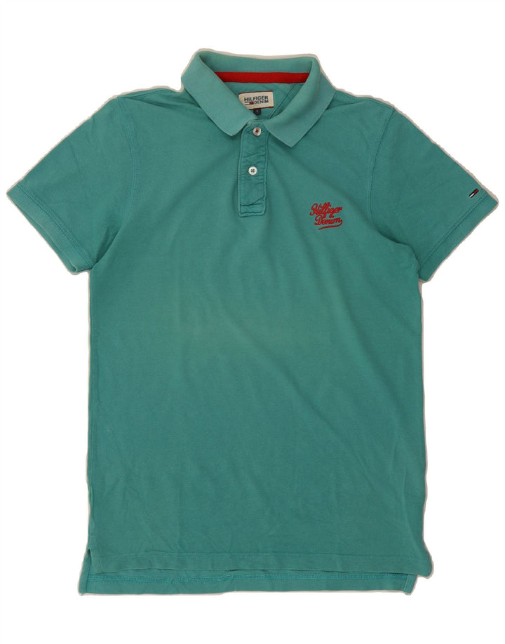 TOMMY HILFIGER Mens Polo Shirt Small Turquoise Cotton Vintage Tommy Hilfiger and Second-Hand Tommy Hilfiger from Messina Hembry 