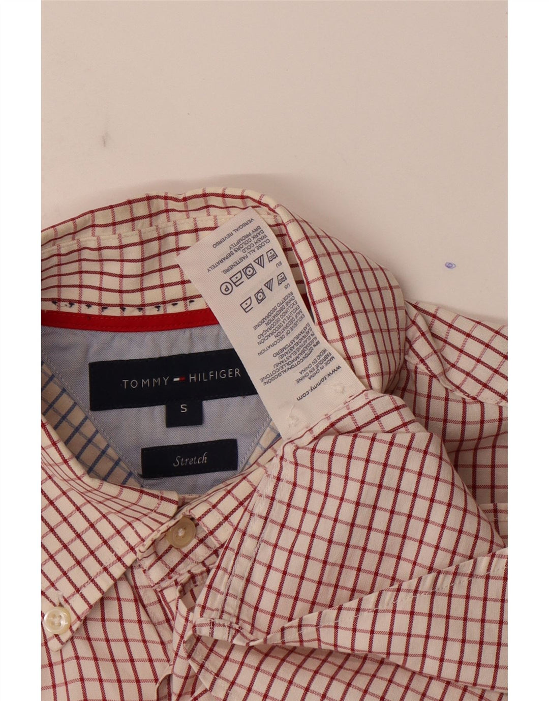 Camisa Tommy Hilfiger Hombre Small Red Check Cotton