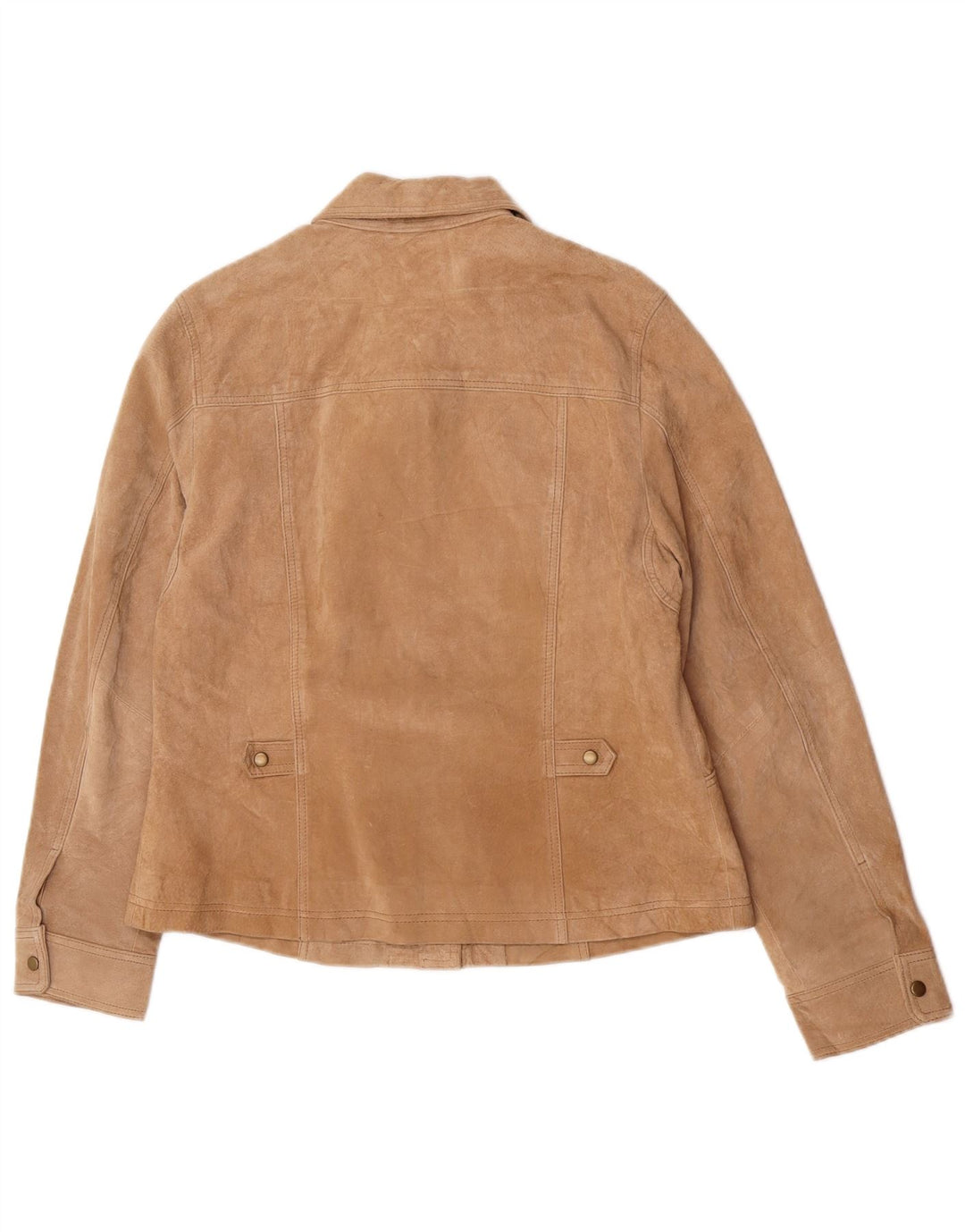 Coldwater Creek Chaqueta de ante para mujer Reino Unido 16 Grande Cuero marrón