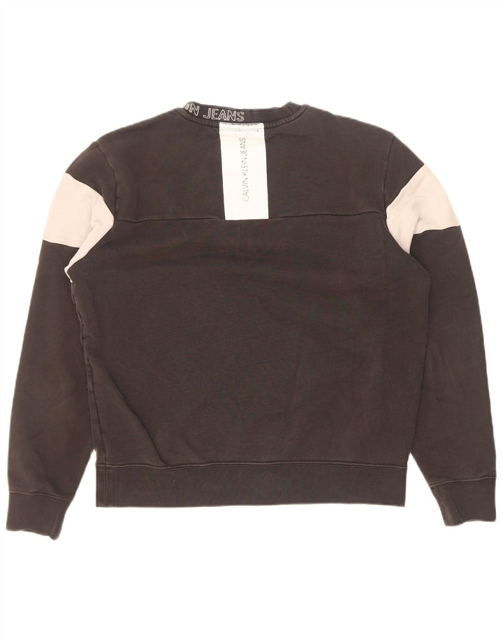 Calvin Klein Hombre Sudadera Gráfica Jersey Pequeño Algodón Negro