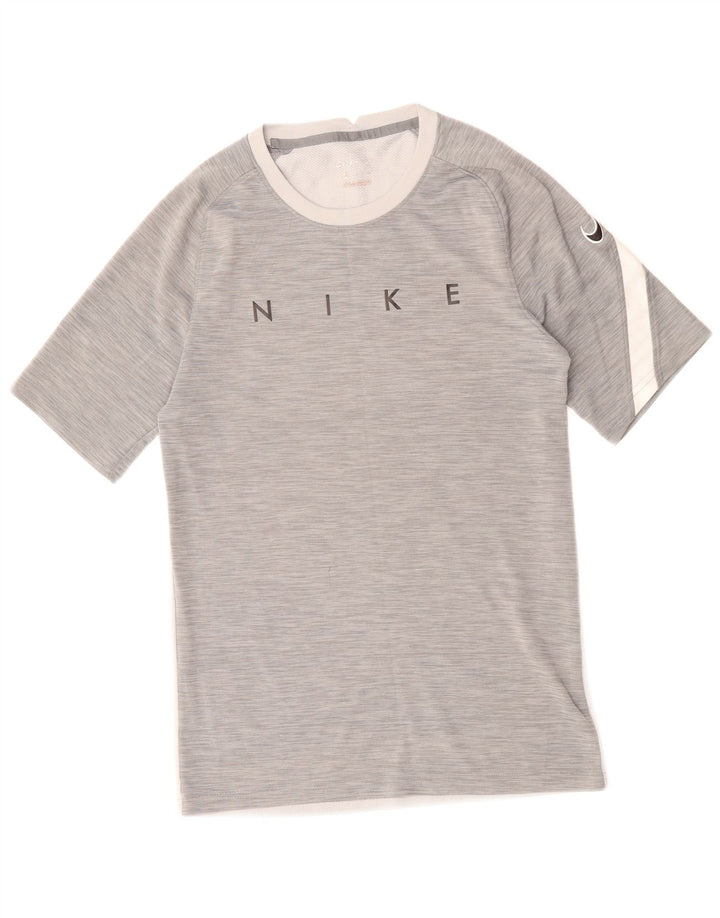 NIKE Camiseta Dri Fit Graphic para Hombre Top Pequeño Gris Colorblock Poliéster