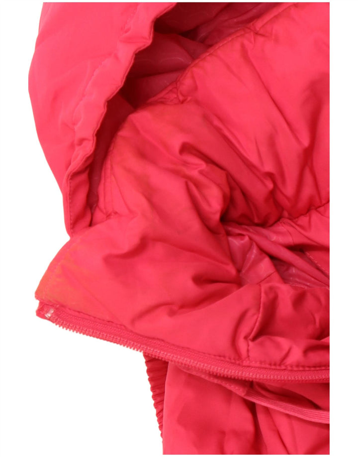 NIKE Chaqueta acolchada con capucha gráfica para mujer UK 10/12 Poliéster rosa medio