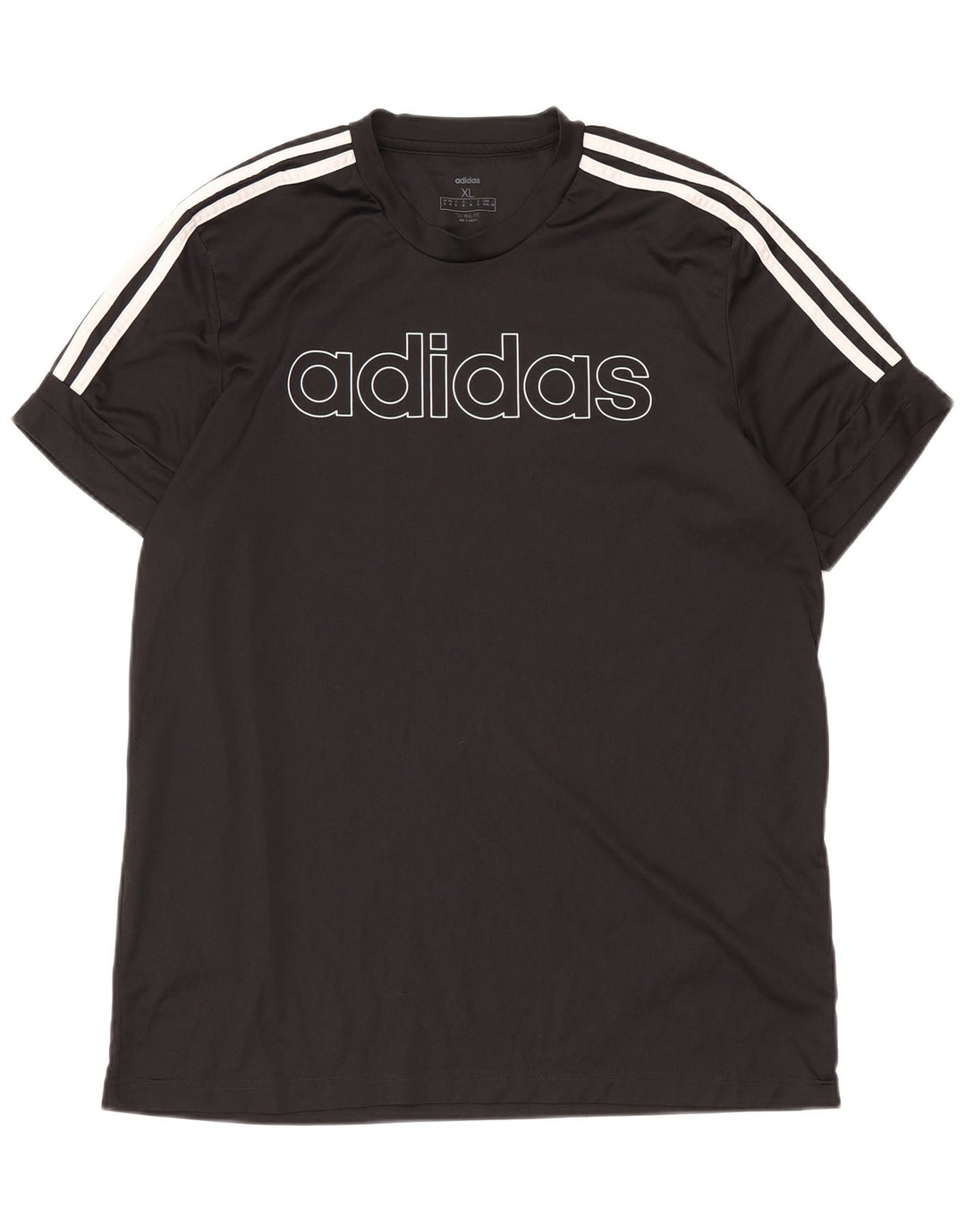 ADIDAS Mens Climalite Graphic T-Shirt Top XL Black Polyester