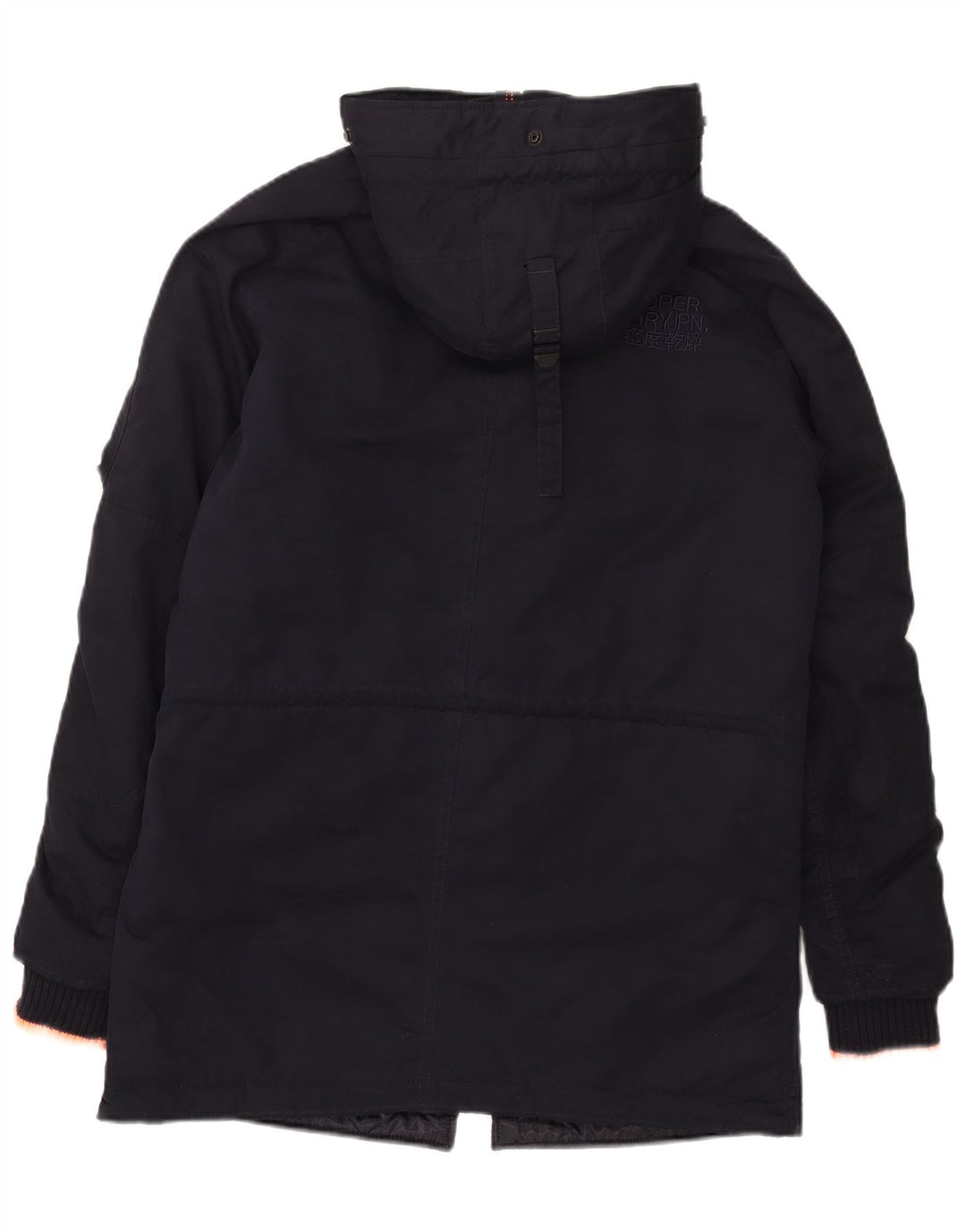 Superdry Parka con capucha para hombre, talla 38, poliéster azul marino mediano